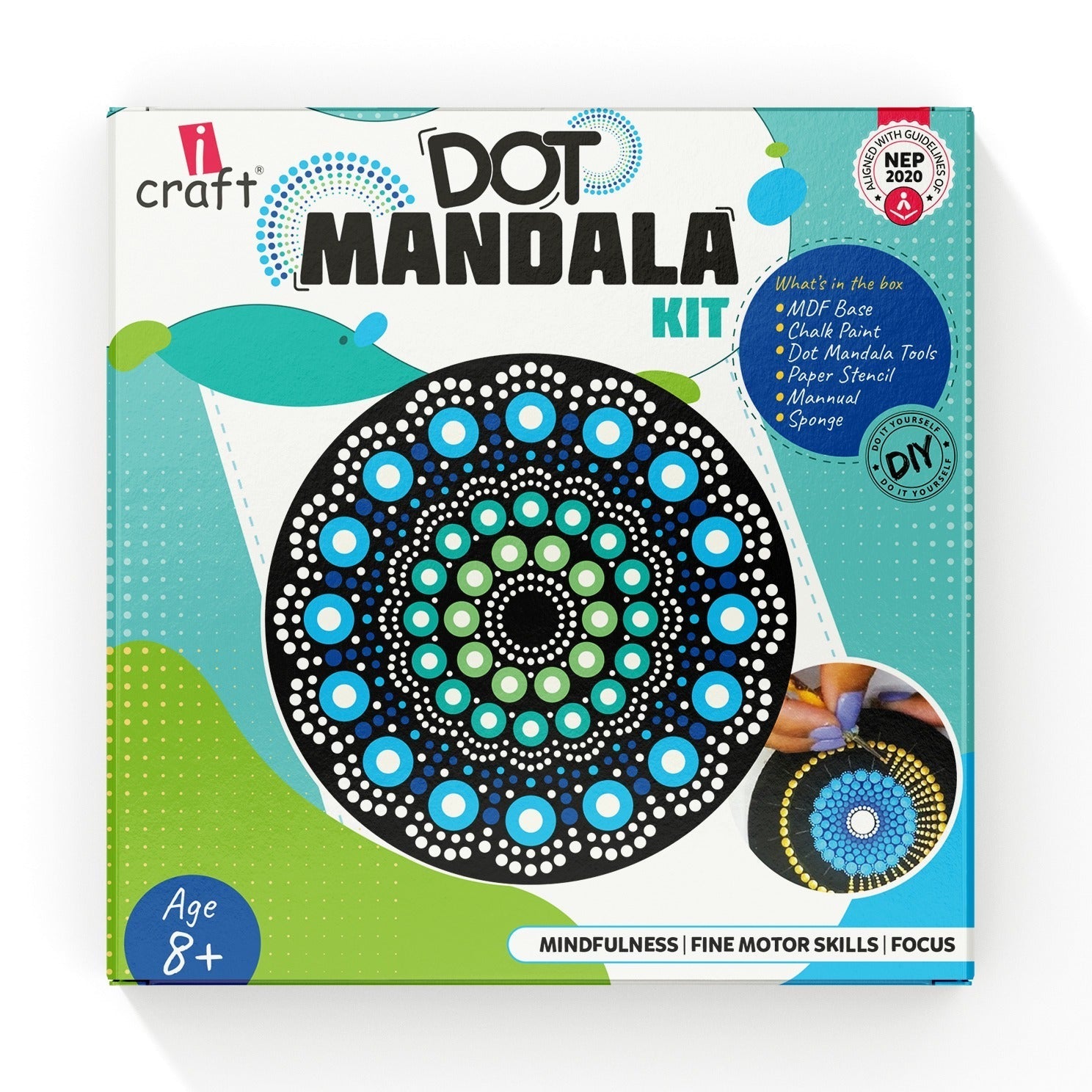 iCraft Dot Mandala Art Kit - MDF Coaster Painting Set iCraft